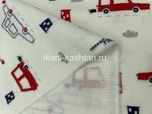ФЛАНЕЛЬ (КР) FREEDOM МАШИНКИ КРАСНЫЕ 100%ХБ 240СМ