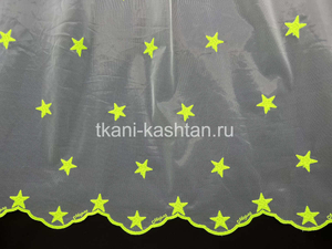 ТЮЛЬ (КР) СЕТКА ЗВЕЗДЫ 26549/65312 САЛАТОВЫЙ 300СМ