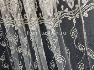 ТЮЛЬ (КР) СЕТКА ВЫШИВ. 129200/3145 КОРД ЗОЛОТО 300СМ