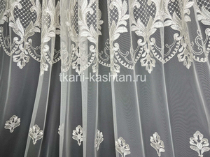 ТЮЛЬ (КР) СЕТКА ГРЕК ВЫШИВ. 9242315/103 МОЛОЧНЫЙ 315СМ