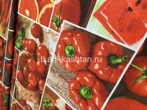 ТКАНЬ ДЕКОР (КР) ВАФЕЛЬНАЯ 100%ХБ ОВОЩИ и ФРУКТЫ 150СМ