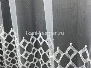 ТЮЛЬ (КР) СЕТКА ВЫШИВ. 8852 МОЛОЧНЫЙ 290СМ