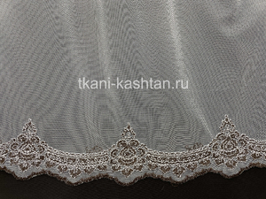 ТЮЛЬ (КР) ВЫШИВ. СЕТКА249256/5354 КОРИЧНЕВЫЙ 300СМ