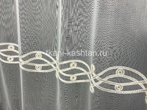 ТЮЛЬ (КР) ВЫШИВ. СЕТКА ЛЕН 25698/361 БЕЖЕВЫЙ