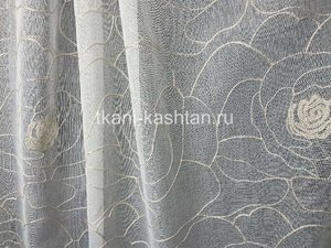 ТЮЛЬ (КР) ЛЁН 2491 РОЗЫ ЗОЛОТО 280СМ