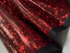 ТРИКОТАЖ НАПЫЛЕНИЕ (КР) ЧЕШУЯ КРАСНЫЙ на ЧЕРНОМ №2/1