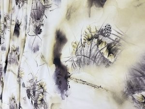 НИАГАРА (КР) АКВАРЕЛЬ ЦВЕТЫ СЕРО/ЖЕЛТЫЙ 150СМ