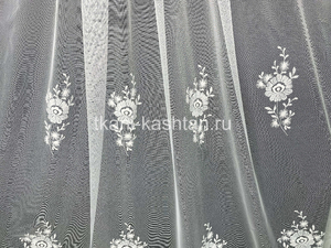ТЮЛЬ (КР) СЕТКА ВЫШИВ. 48419/3053 КРЕМ 300СМ
