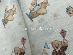 МУСЛИН (КР) НАБ. ТЕЙКОВО 16414 МАЛЕНЬКИЕ МИШКИ 150СМ
