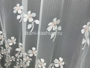 ТЮЛЬ (КР) ВЫШИВ. СЕТКА 6602/01 БЕЖЕВЫЙ 280СМ