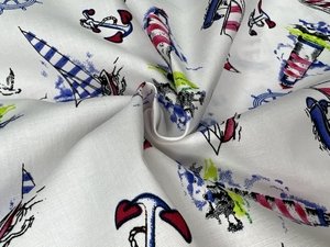 ПОПЛИН (КР) СТР 2512/1/17 ЯКОРИ (98%ХБ/2%эл) 