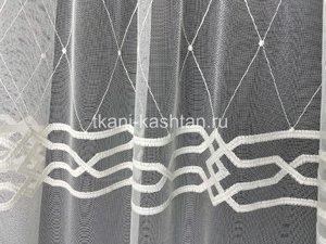 ТЮЛЬ (КР) СЕТКА ВЫШИВ. ГРЕК 7242078 МОЛОЧНЫЙ 315СМ