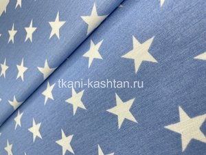 ДРАЛОН (КР) ТЕФЛОН ЗВЕЗДЫ БЕЛЫЕ на ГОЛУБОМ 180СМ