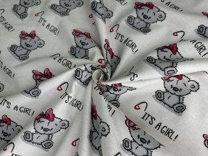 ФЛАНЕЛЬ МИШКИ ДЕВОЧКИ   ш-180 см
