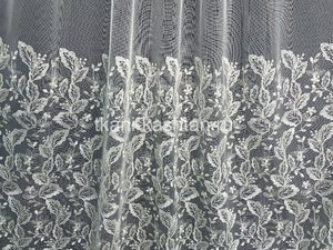 ТЮЛЬ (КР) СЕТКА ВЫШИВ. 15575/351 ДУБОК КРЕМ 300СМ