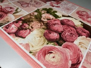ТКАНЬ (КР) ВАФЕЛЬНАЯ 05612/1 РОЗА ЗЕФИР 100%ХБ РОССИЯ 50СМ
