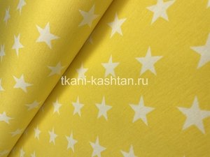 ДРАЛОН (КР) ТЕФЛОН ЗВЕЗДЫ БЕЛЫЕ на ЖЕЛТОМ 180СМ