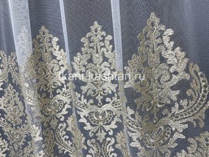 ТЮЛЬ (КР) СЕТКА ВЫШИВ. 25708/363 ЗОЛОТО 300СМ